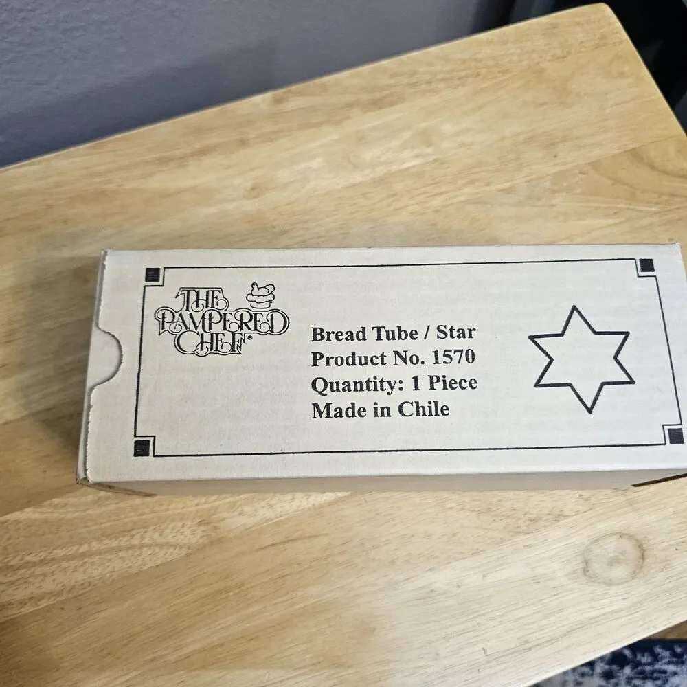 Pampered Chef Valtrompia Star Bread Tube Pan #1570 w/ Box & Recipe Made Chile